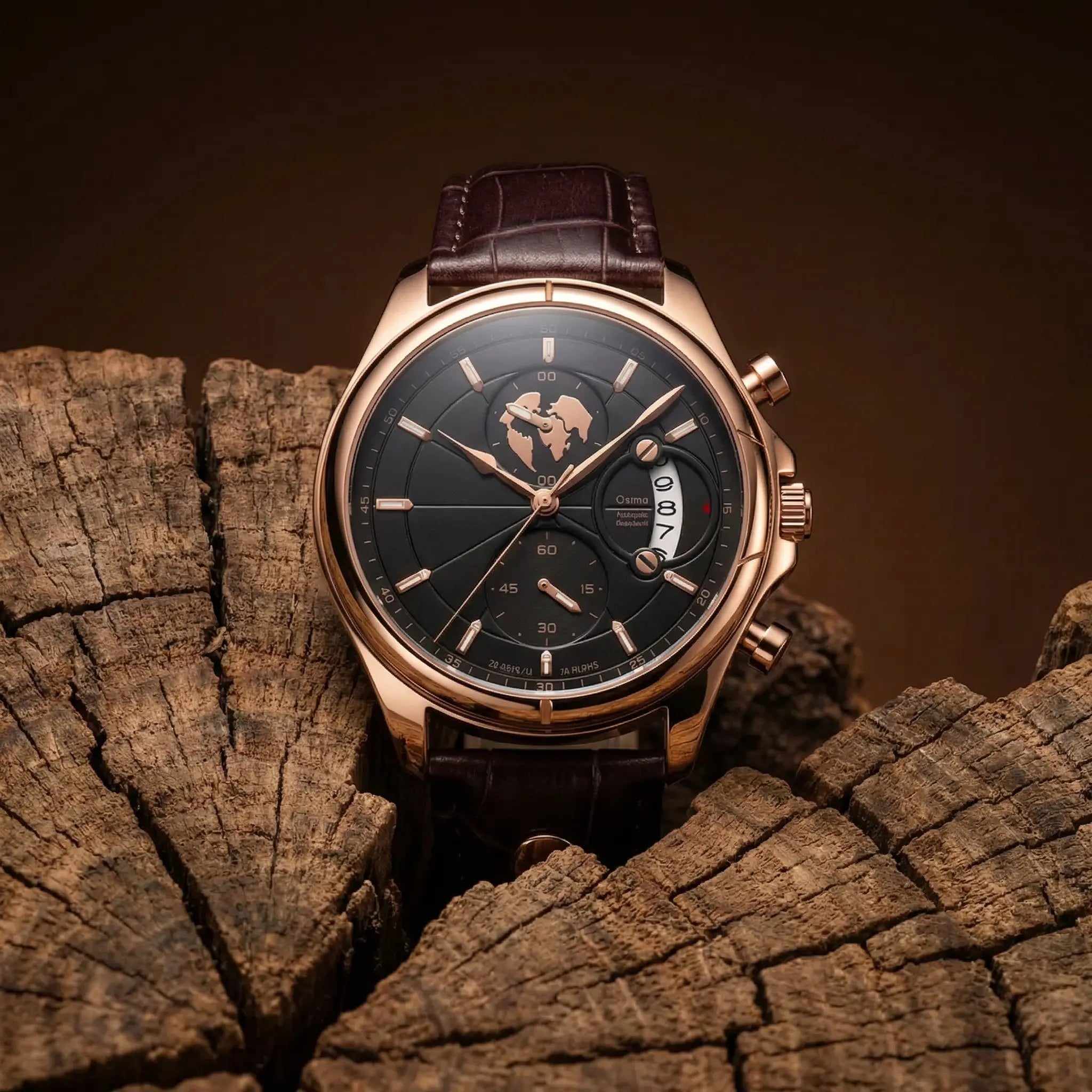 Meridian Nocturne Rose leather strap detail