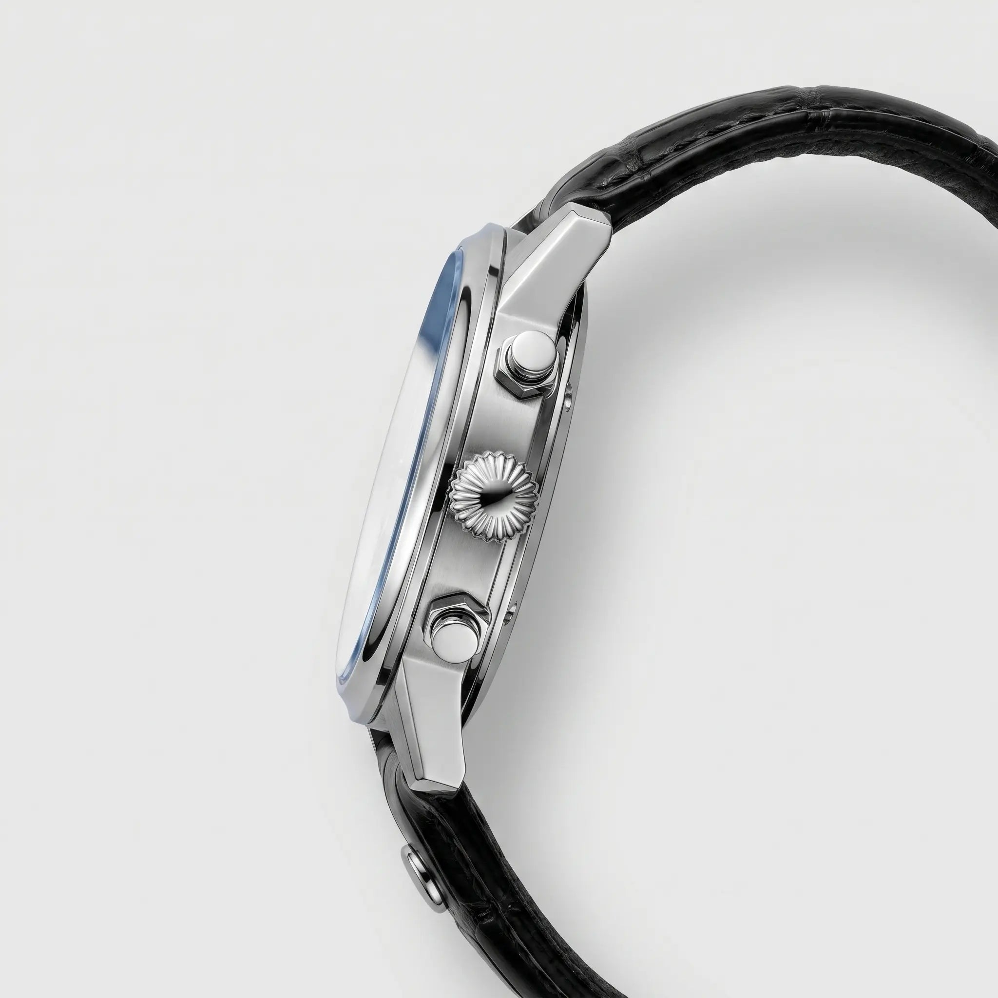 Meridian Ivory Steel leather strap and case detail